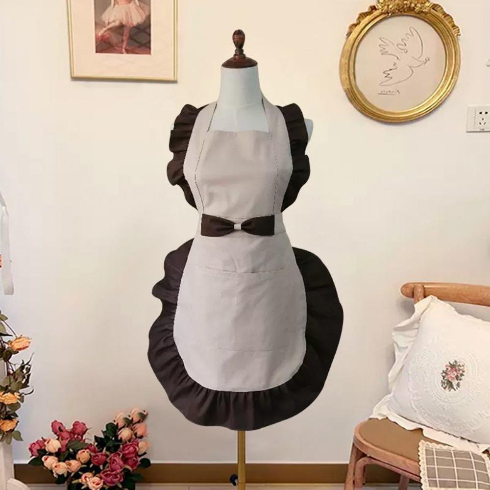 Stain Resistant Cooking Apron Wear-resistant Gardening Apron Lady Sleeveless Apron  Restaurant