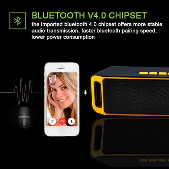 Portable Wireless Speaker Stereo Subwoofer TF Bluetooth-compatible 4 USB FM Radio Built-in Mic