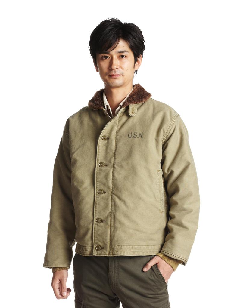 USED WASH DECK Jacket Military Jacket TAN Tan 38 (Houston)HOUSTON N-1 5N-1UD