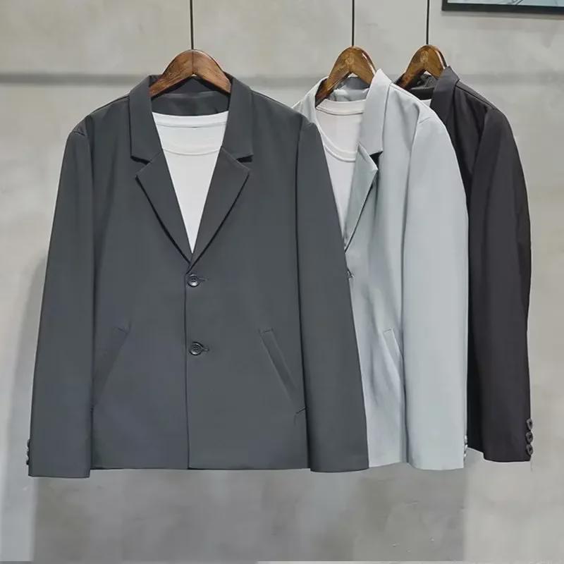 British-Style Non-Iron Men's Casual Solid Color Blazer