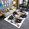 Area Rug, Yin Yang Chinese Landscape Mountains Sun Tree Waterfall Art Print, Living Room Decor, Non-Slip Mat