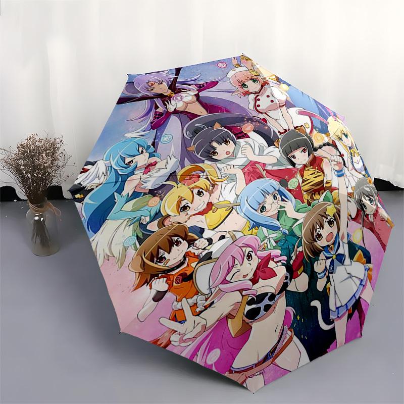 1pc Anime Characters Outdoor Umbrella - Automatic Opening/Closing - Portable 3-Fold Design - 8-Rib Iron Frame - Perfect Gift for Fans, Travelers,