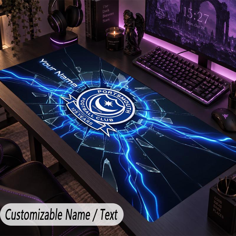 Large Mouse PadPortsmouth FC Custom Name Text Personalized Desk Mat Non Slip Gaming Pad