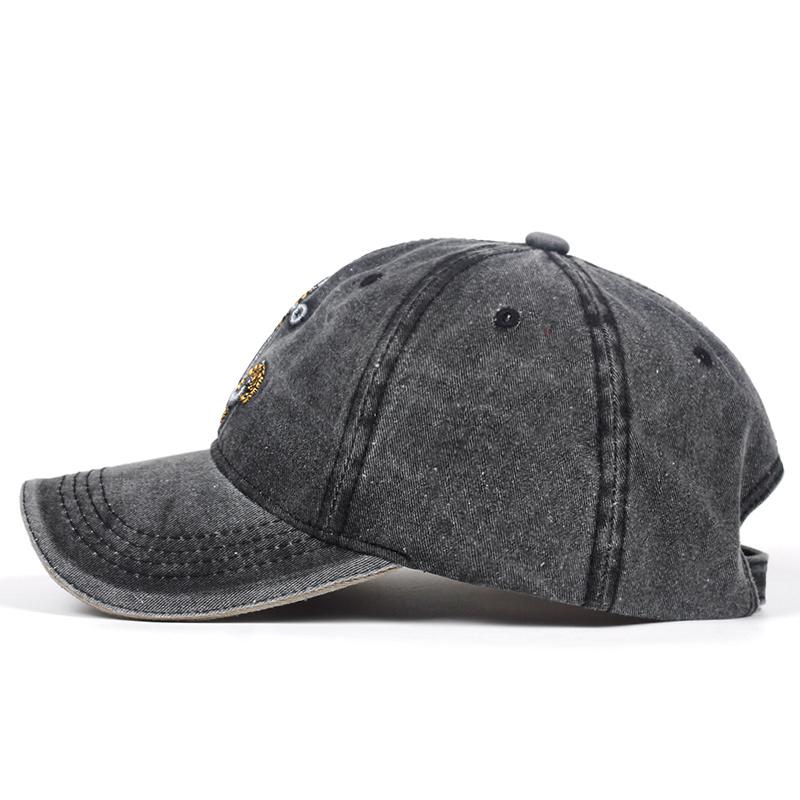 Pirate Hook Embroidered Washed Baseball Cap Retro Casual Men Outdoor Sun Hat Protection Unisex Snapback Caps