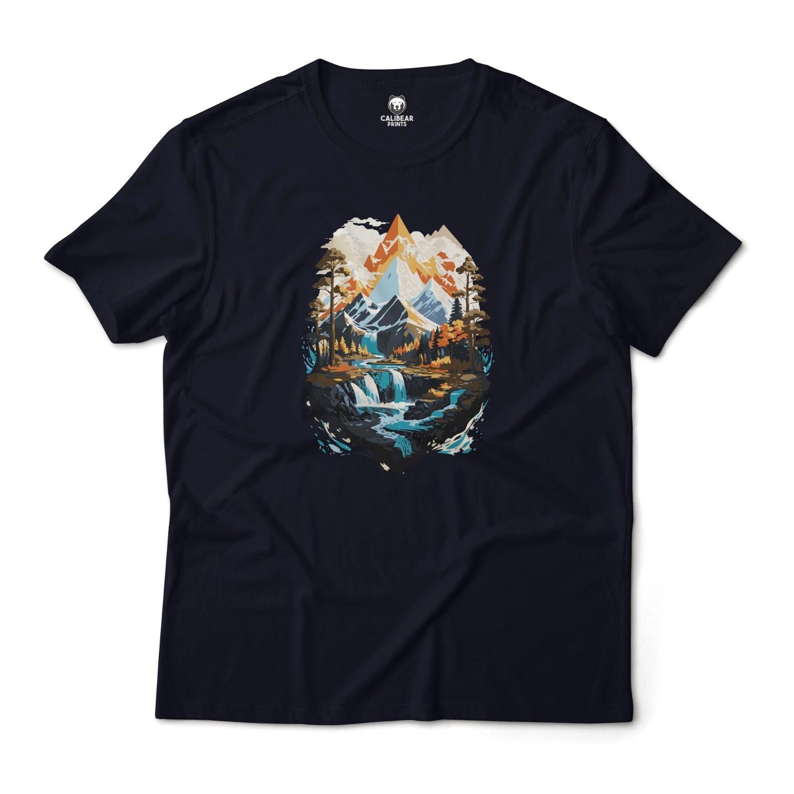 Winter Mountain Landscape Nature Aesthetic Graphic T-T-Shirt Unisex XL