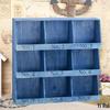 Retro Distressed Wood Desktop Storage Cabinet with Nine-Grid Display