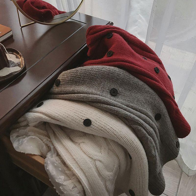 Elegant Double Breasted Vest Cardigan Soft Design Sleeveless Waistcoat Knitted Coat