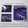 3pcs Shadow Warrior Purple Feather Home Decor Bedding Set-Universal Three-Piece Suit for Bedroom, Guest Room, Living Room, Hotel-Perfect Gif