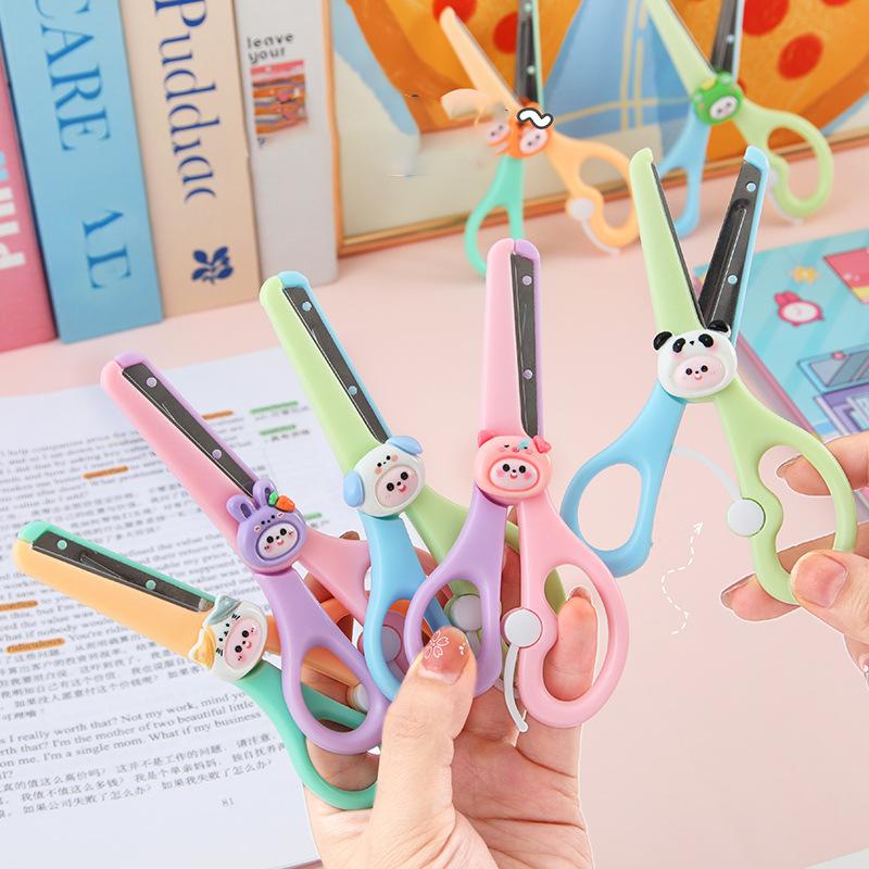 Cartoon Small Animal Scissors Handmade Kindergarten Round Head Scissors For Art Class Children Pupils Safe Without Hurting Hands