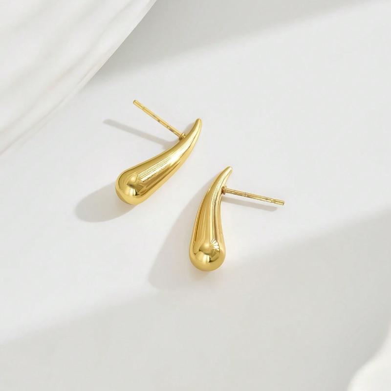 1 Paar Modische Lange Kommaförmige Edelstahl-Ohrringe Für Damen, Schlichter Und Vielseitiger Hip-Hop-Personalisierter Stil Zum Feiern von Feiertagen