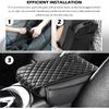 Thickened Car Center Console Cover Diamond Lattice Design,Soft Arm Rest Covers For Car With Storage Pockets,PU Leather Middle Console Covers Fit For