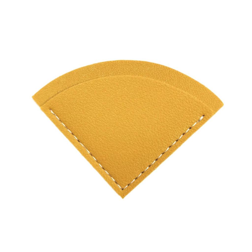 Retro Triangle Fan-Shaped PU Leather Bookmark and Book Corner Bag