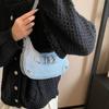 Women Shoulder Handbag Vintage Casual Hobos Denim Star Decor Solid Color Underarm Bag for Girls Ladies Purse Tote