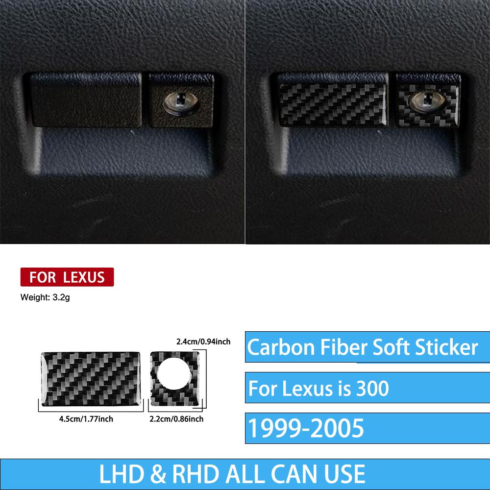 Real Carbon Fiber Car Accessories Glove Storage Handle Cover Soft Sticker For Lexus is 300 1999 2000 2001 2002 2003 2004 2005
