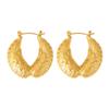 Fashion Sense Wing Feather Pattern Earrings Retro Personality Design Titanium Steel Plated 18K Real Gold Women'S Jewelry