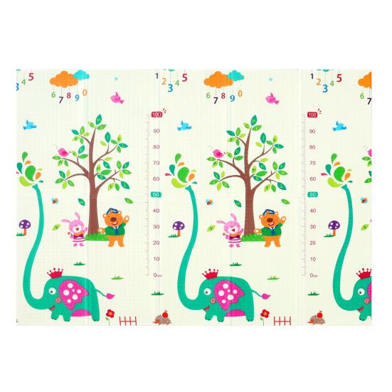 80x72in Baby Play Mat Extra Large Crawling Mat with Cartoon Animal Pattern Thick Foam Play Mat Reversible Portable Baby Floor Mat