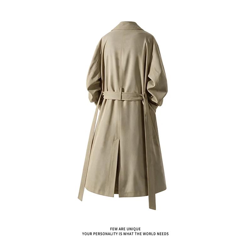 Korean Men Trench Coat Men Long Trench Coat Male Streetwear Windbreaker Trenchcoat Men Business Casual Loose Overcoat