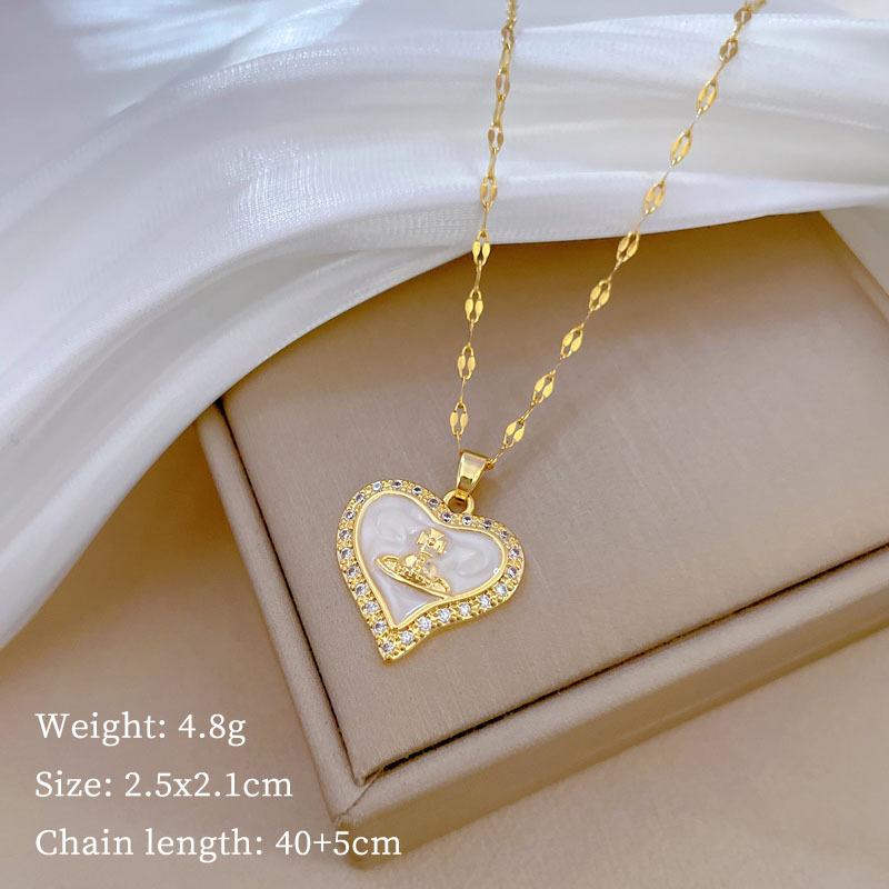 Lucky Necklace Women'S Copper Micro-Inlaid Real Gold Electroplating Simple And Exquisite Clavicle Chain Neck Chain