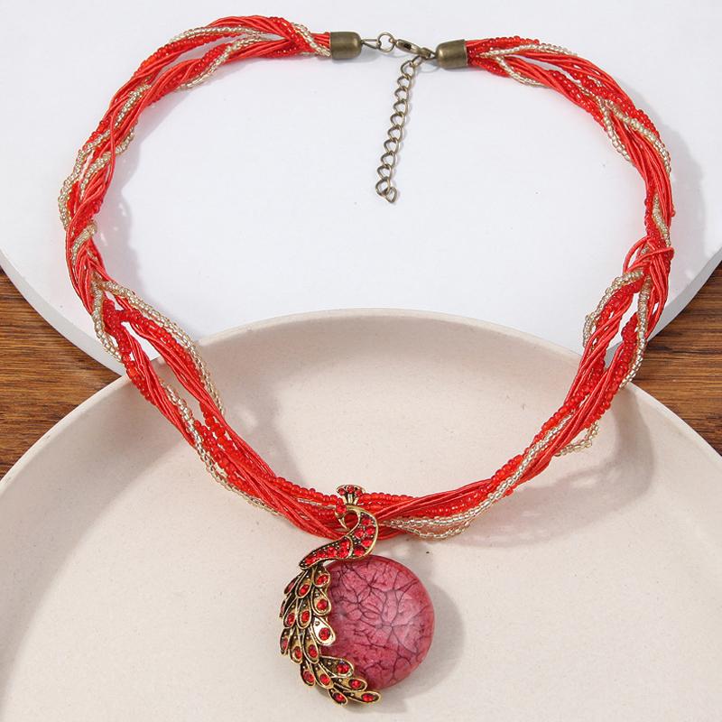 

Элегантное винтажное ожерелье-подвеска с бахромой и кисточками, дизайн павлина для женских свитеров as the picture