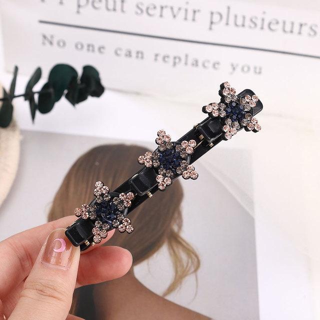 Módní křišťálové květiny Sponky do vlasů pro ženy Dívky Kamínky Copánky Sponky do vlasů Ofina Boční spona Barrettes Korejské vlasové doplňky