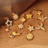 European & American Elegant Star and Moon Stainless Steel Jewelry Set for Women
