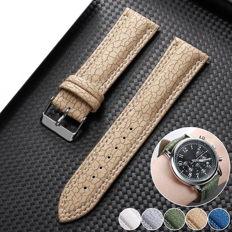 18mm 20mm 22mm Leather Watch Bands for Men Women Universal Handmade Watch Strap Business Replacement Watchband for Seiko
