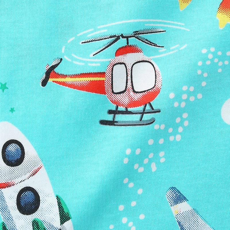 Little maven Baby Boys 2026 Summer New Kids Clothes T Shirts Holiday Children's Clothing Cartoon Rockets Planes Shirts 2-7 Years