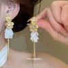 Flower Fairy~ Silver Needle Zircon Flower Tassel Earrings Sweet Holiday Wind Earrings Design Sense Super Fairy Earrings Girl