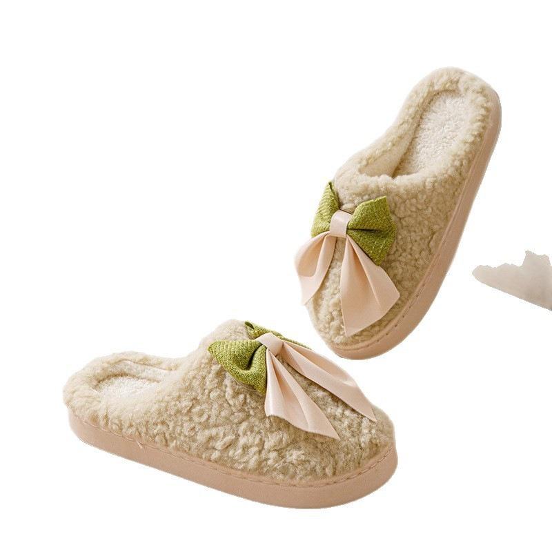 Cotton slippers winter bag and home indoor thick bottom non-slip piled thickened warm couple fluffy cotton drag girl