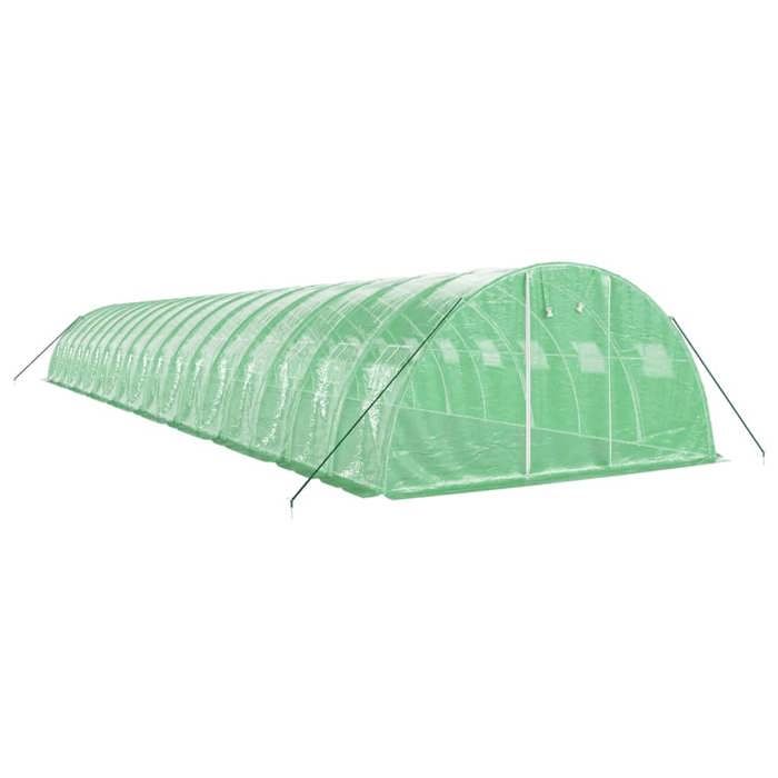 VidaXL Serre avec cadre en acier vert 72 m² 18x4x2 m, polytunnel, serre à cadre froid, serre pour tomate, serre de jardin, 3188068