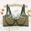 Sexy 3D Embroidered Lace Shell Cup Bra Set for Side Breast Enhancement and Smaller Busts