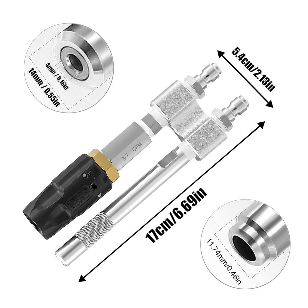 Tip M5 Twist Nozzle Pressure Washer Long Reach Soap Nozzle Adjustable Spray Stainless Steel 1000-4050Psi for Replacement