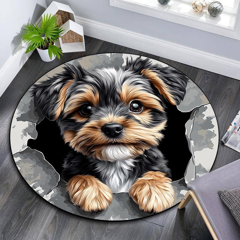 

Yorkshire Round Area Rug,Carpet Rug for Living Room Bedroom Sofa Playroom Decor,Non-slip Floor Mat 80cmx80cm