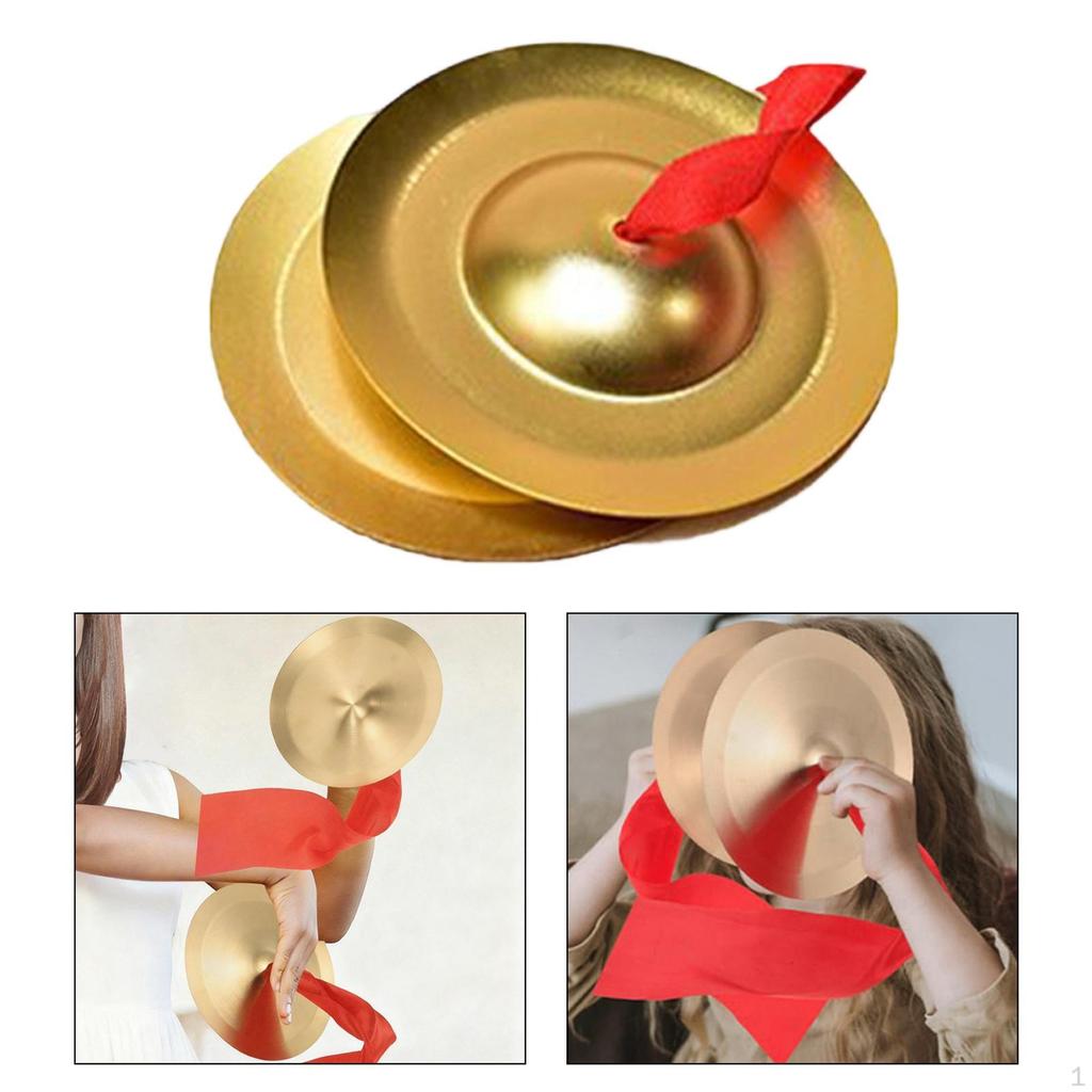 1 Pair Hand Cymbals Finger Alloy Sturdy Percussion Instrument Musical for