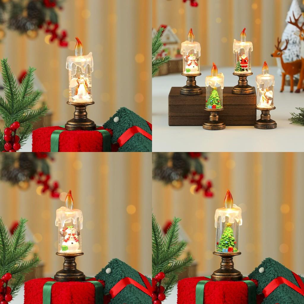 Christmas Snowflake Candle Light With Falling Snow Effect For Holiday Decor