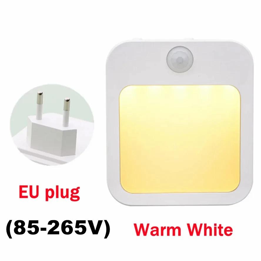 Bewegungssensor Dimmbare LED-Nachtlichter EU/US-Stecker Schranklicht für Babybett Schlafzimmer Flur Drahtlose Nachtlampenbeleuchtung