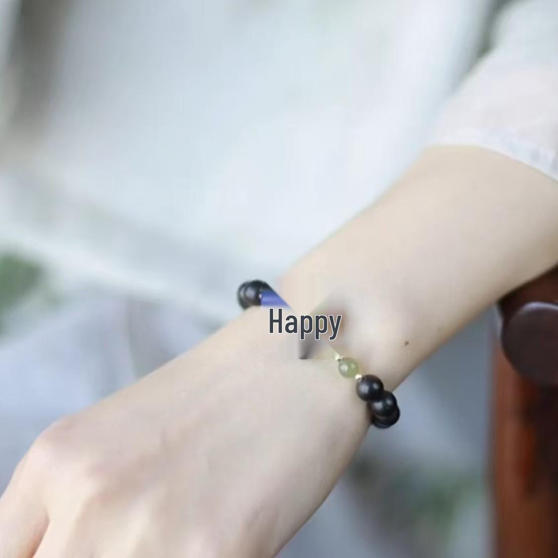 Purple Qi Dong Lai Incense & Plum Blossom Single Bead Bracelet, 8mm Bead String