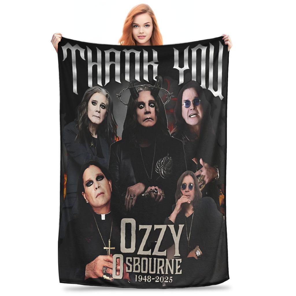 Metall-Legende Ozzy Osbourne Rip Decke Mehrere Größen Weich Flauschig Plüsch Überwurfdecken für Sofa Couch und Bett