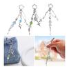 Fashionable Flower Star Keychain Acrylic Keyring Key Holder Accessory Beaded Alloy Pendant for Women Bags and Backpacks