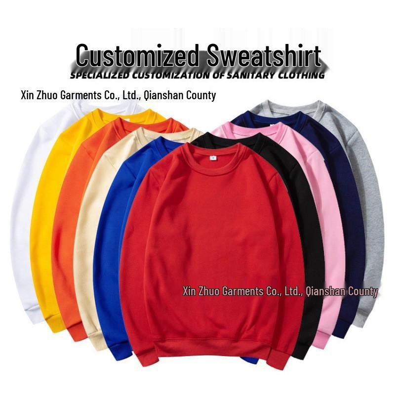 Unisex volná fleecová mikina s kulatým výstřihem - Podzimní/Zimní ležérní oblečení