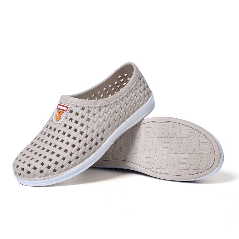Pánské letní děrované boty Velká velikost Pracovní boty Jednobarevné Korejské sandály Pánské Silná podrážka Protiskluzové Cestovní Prodyšné Ležérní Plážové boty