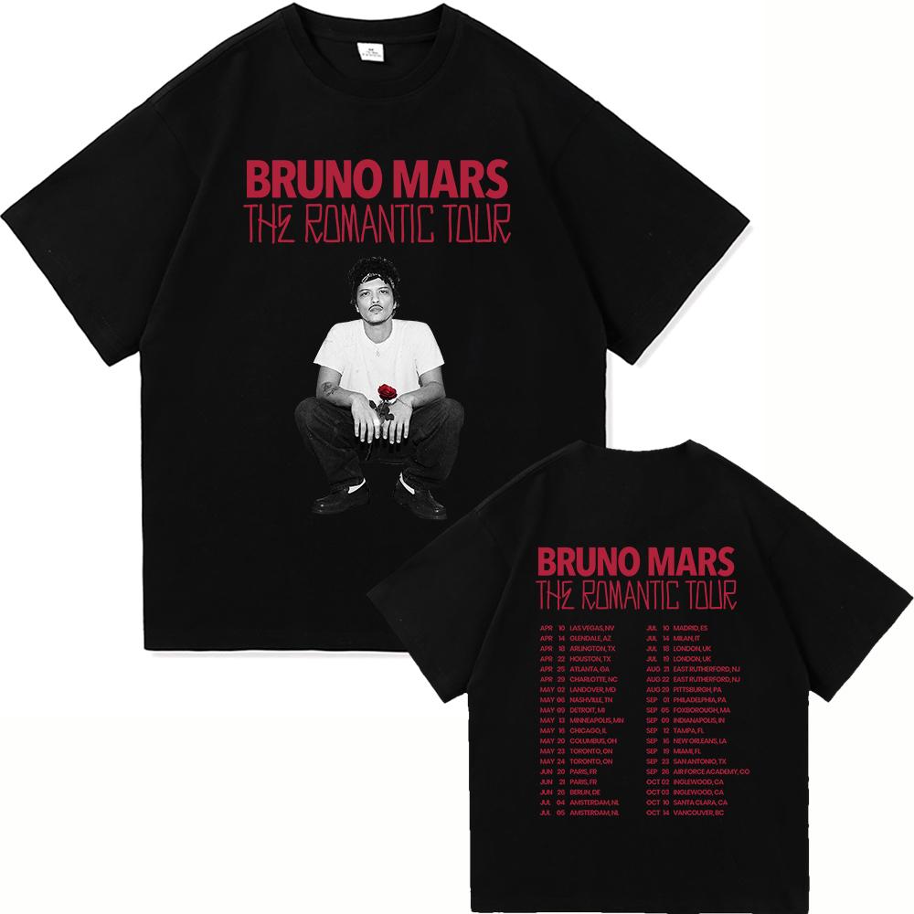 

2026 Summer Trend T-shirt Breathable Cotton Retro Music Style Portrait Rose Letter Graphic Print Unisex Casual Sweat Tops S