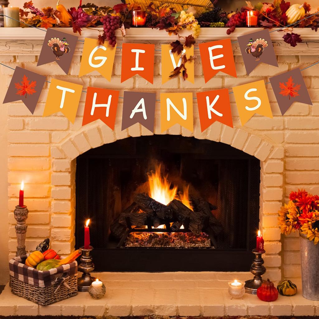 Thanksgiving Maple Leaf Turkey Decoration Flag