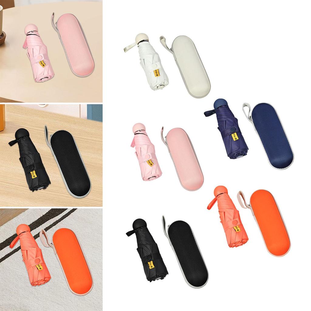Folding Umbrella Strong Sun Protection with Black Coating Small Sun Umbrella