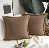 1PC Solid Color Throw Pillow Cover 45X45cm Cozy Linen Home Bedroom House Office Square Pillowcase Funda Cojin