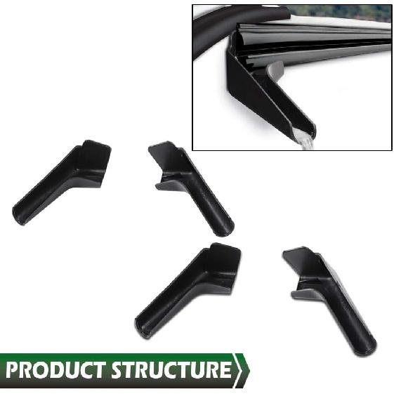 GRAND ORANGE RV Rain Gutter Spouts Long Version Left and Right 3 1/2" Long 4pcs Black Gutter Spout