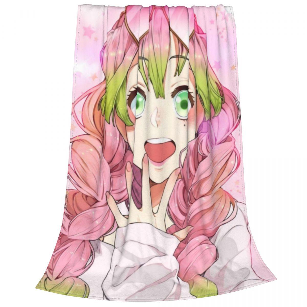

Cute Kanroji Mitsuri Blanket Cover Velvet Anime Lightweight Throw Blanket for Home Couch Bed Rug 30x40in