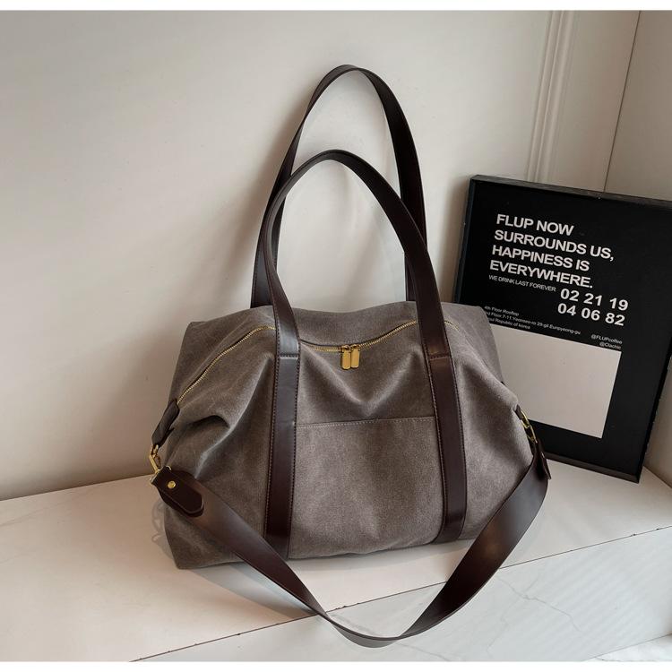 2025 bag new high-end portable large bag autumn and winter shoulder large capacity messenger bag fashion casual canvas bag