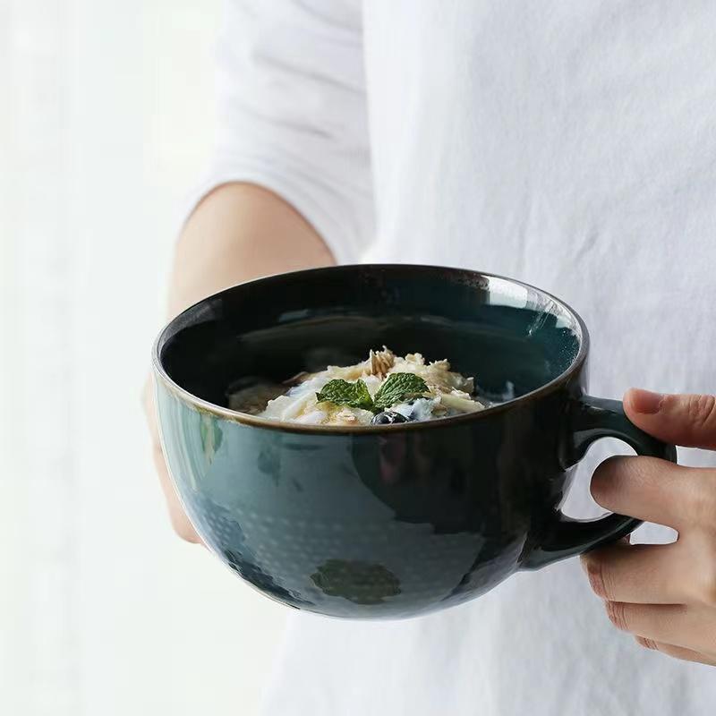 Keramik-Kaffeetasse mit großem Fassungsvermögen für den Haushalt, Trinkgeschirr für das Büro, Salatschüssel mit Instantnudeln, Frühstücksmilch, Haferflockenbecher, 700 ml