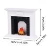 1Pcs Dollhouse Miniature Simulation Furniture Vintage Natural Wooden Fireplace Model Home Creative Adornment Decoration
